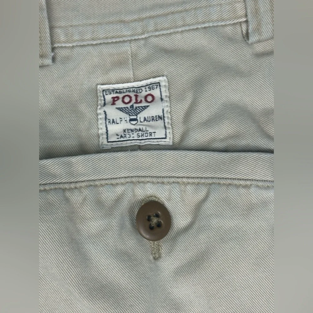 Vintage Polo Ralph Lauren 67 Chino Cargo Shorts Mens Size 36x Tan‎ Khaki Y2K 90s